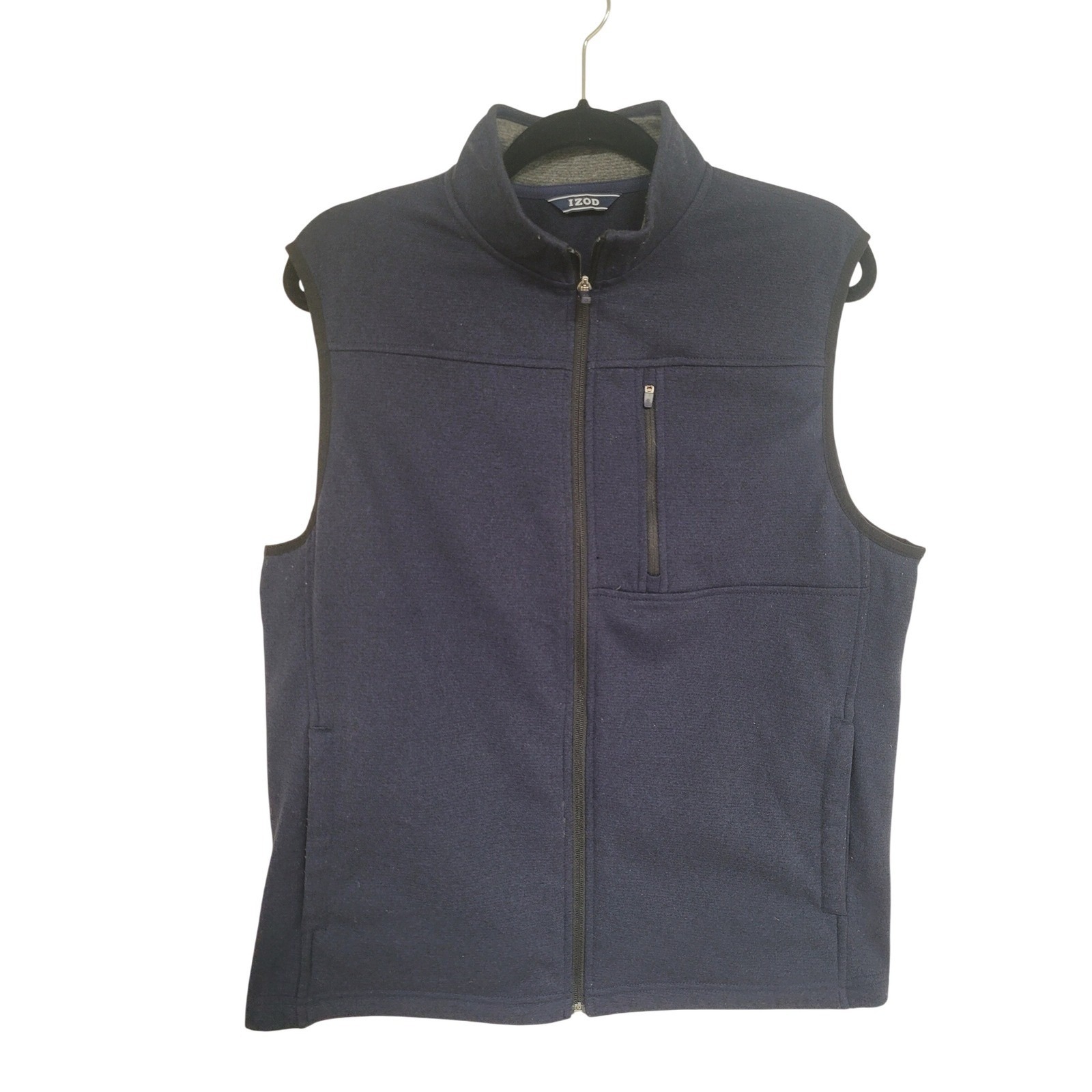 Izod Men's Navy Blue Full Zip Sz M Sleeveless Vest - Layering Essential
